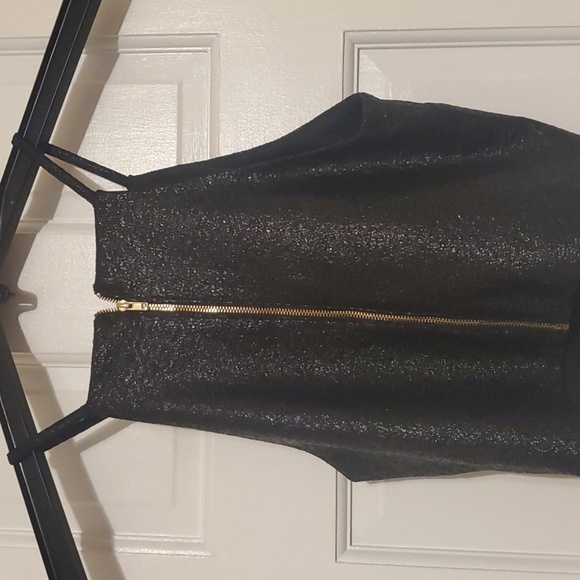 NWOT Sans Souci Shimmery Halter Neck Top M Black with shimmer all over - Picture 5 of 7